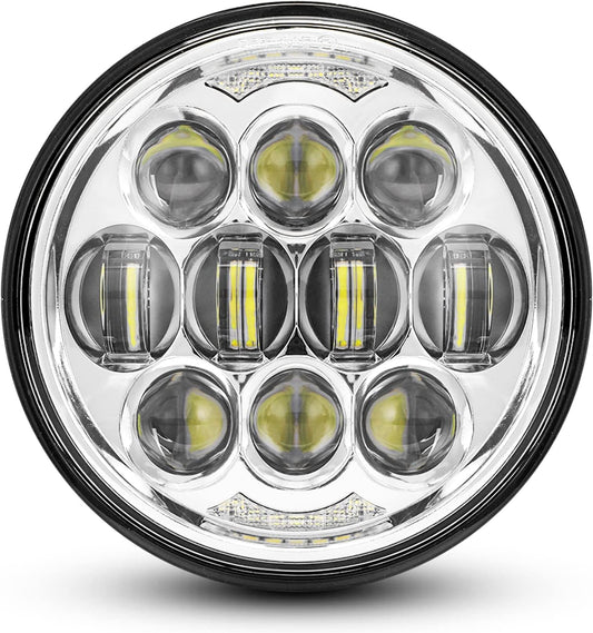 DOT Approved 80W 5-3/4in Round LED Headlight for Harley Bikes