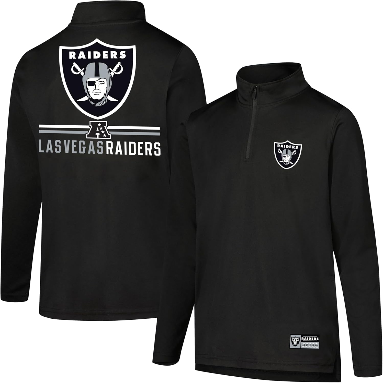 Ultra Game Youth NFL Official Super Soft Quarter Zip T-Shirt