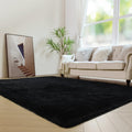 duduta Black Soft Fluffy Rug 5x8 ft - Plush Shag Area Rug
