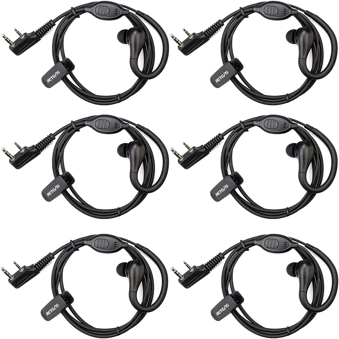 Retevis RT22 Walkie Talkie Earpiece with Mic for Two Way Radio