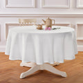 Solino Home Linen Round Tablecloth 70 in - White Sonoma Hemstitch