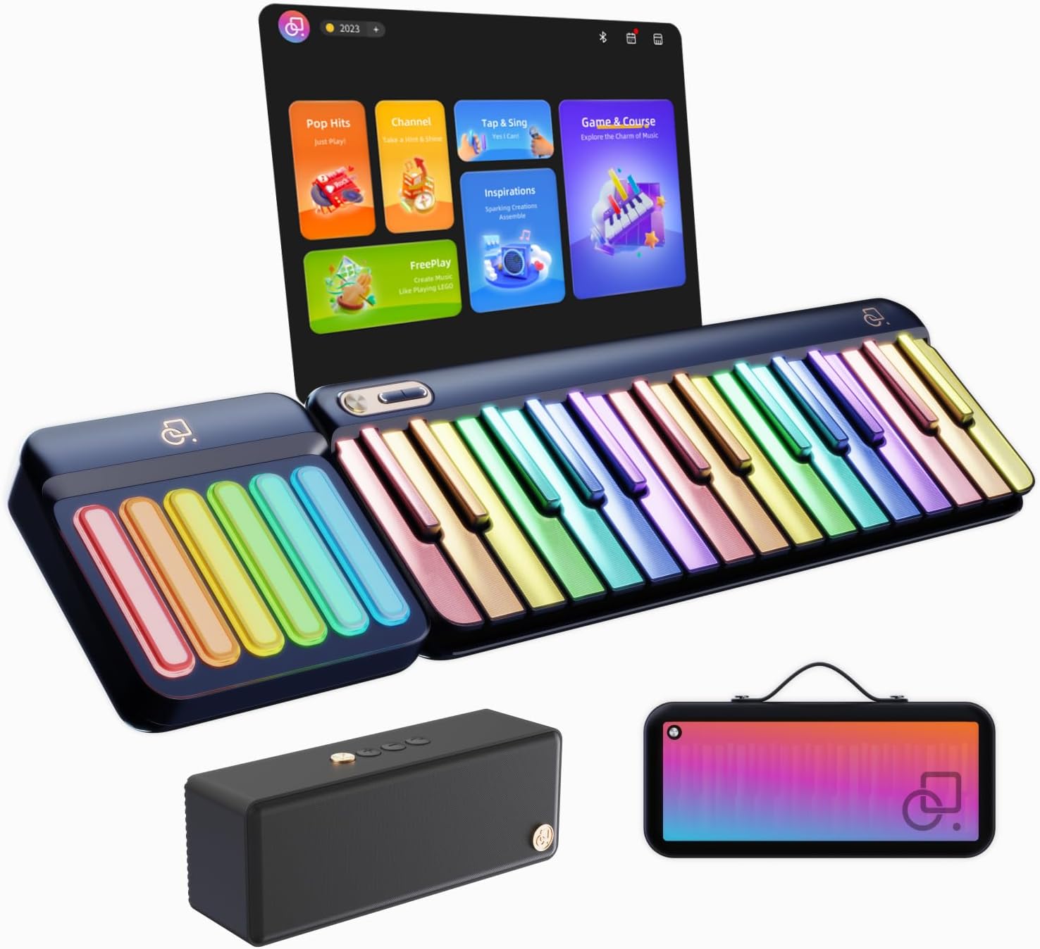 POPUPIANO: Rainbow Keys, 256 Tones, MIDI, Lessons