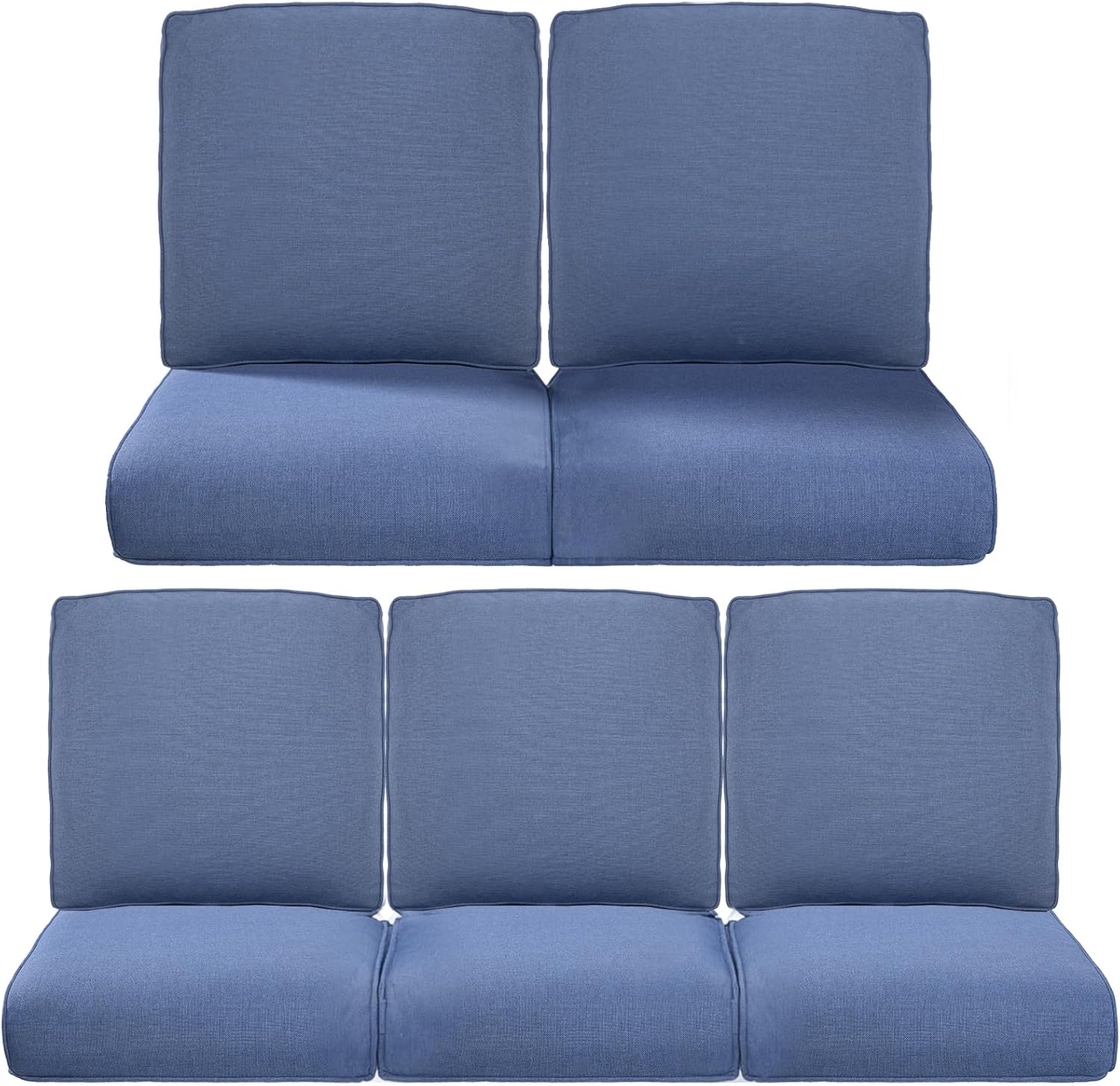 Pop Outdoor Cushions for Patio 5 Piece Set - Navy Blue/Classic