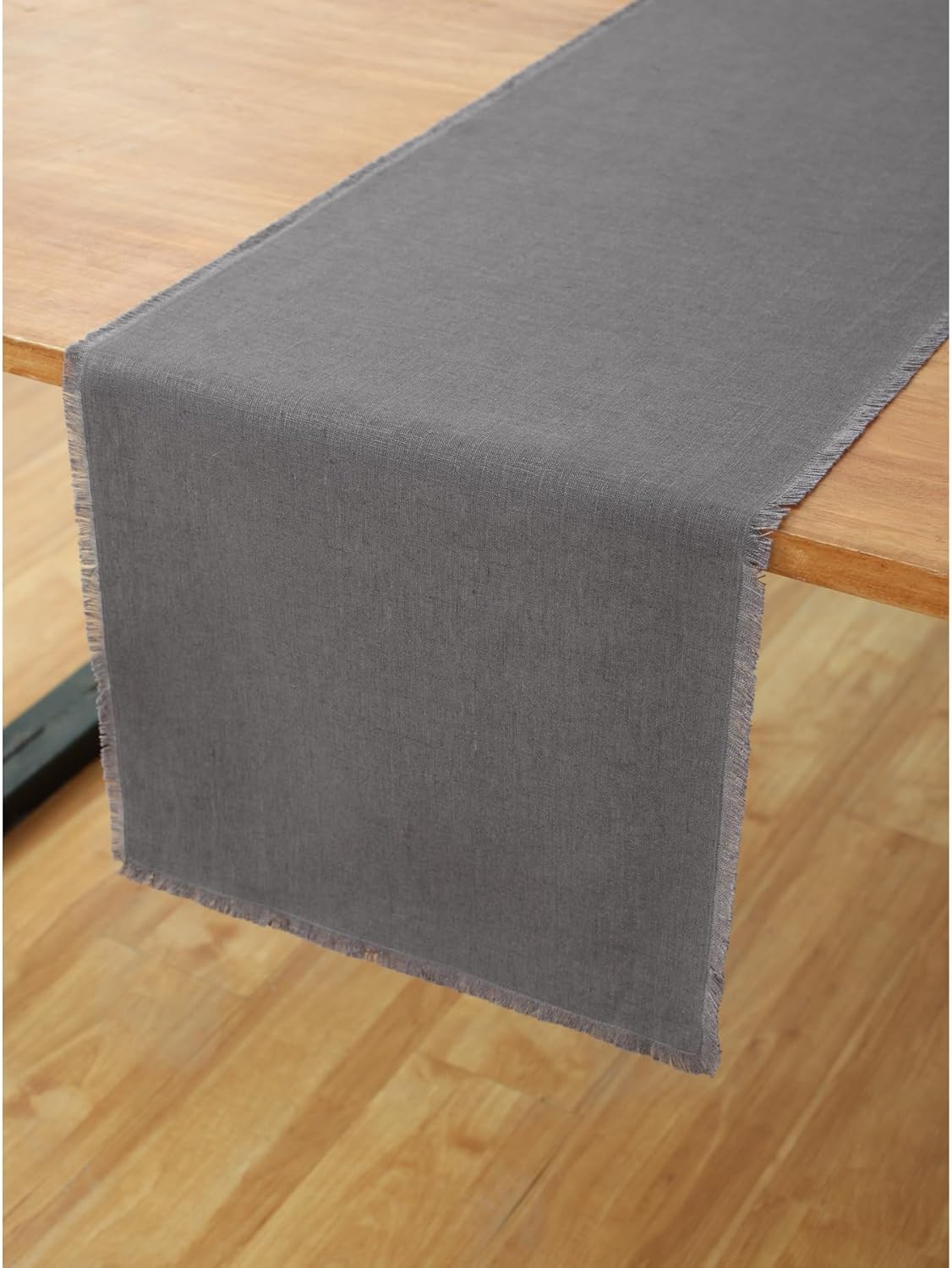 Fringe Linen Table Runner 14 x 60 Inch for Stylish Decor