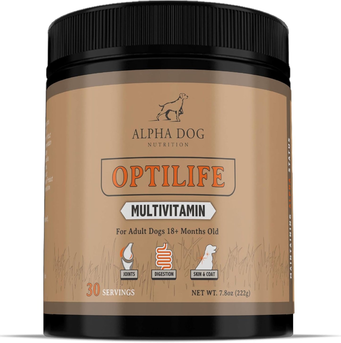 OptiLife Dog Multivitamin Powder for Adult Dogs with Probiotics