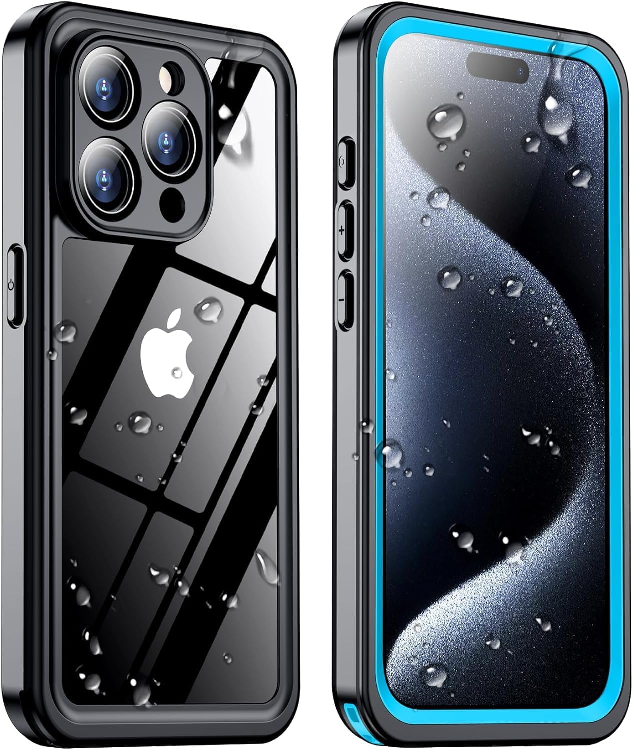 Temdan iPhone 15 Pro Case Waterproof with Built-in Screen Protector