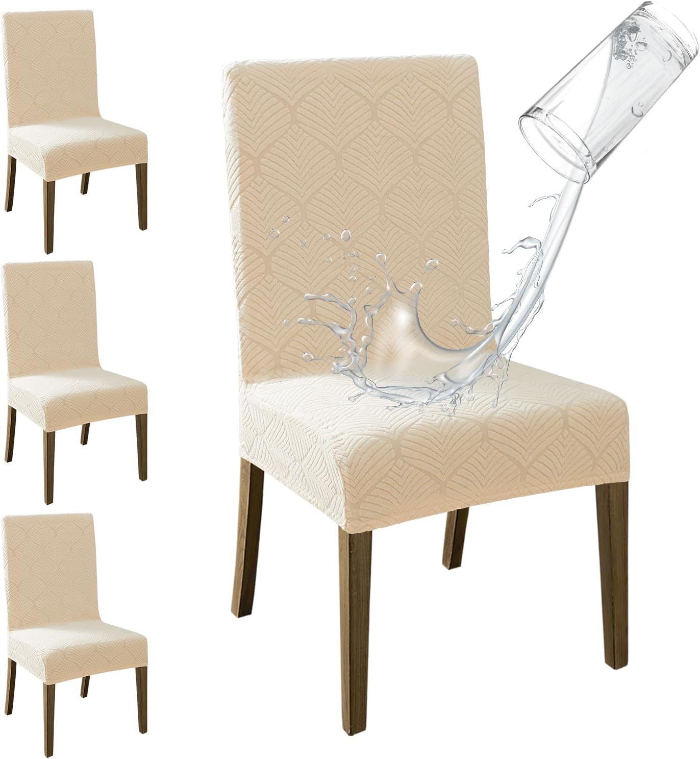 MOSAYT Waterproof Dining Room Chair Covers Set of 4 for Home
