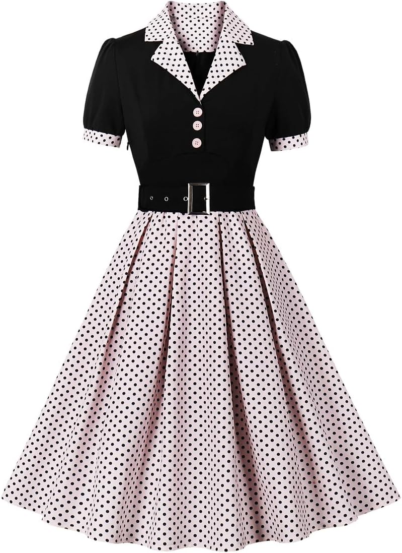 Vintage 1950s Retro Cocktail Party Swing Dress for Women