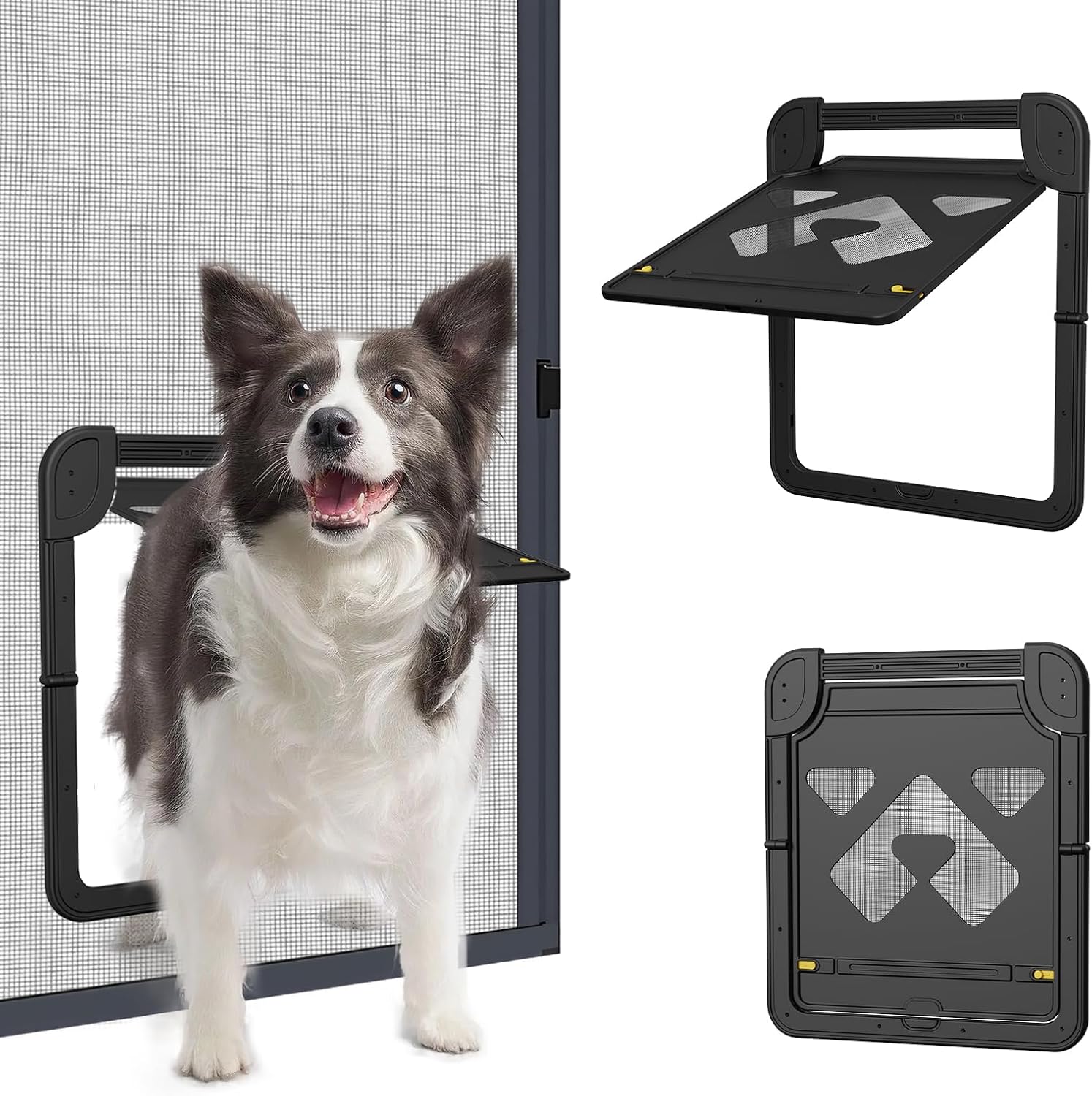 Dog Door for Screen Door - Lockable Pet Door for Easy Access