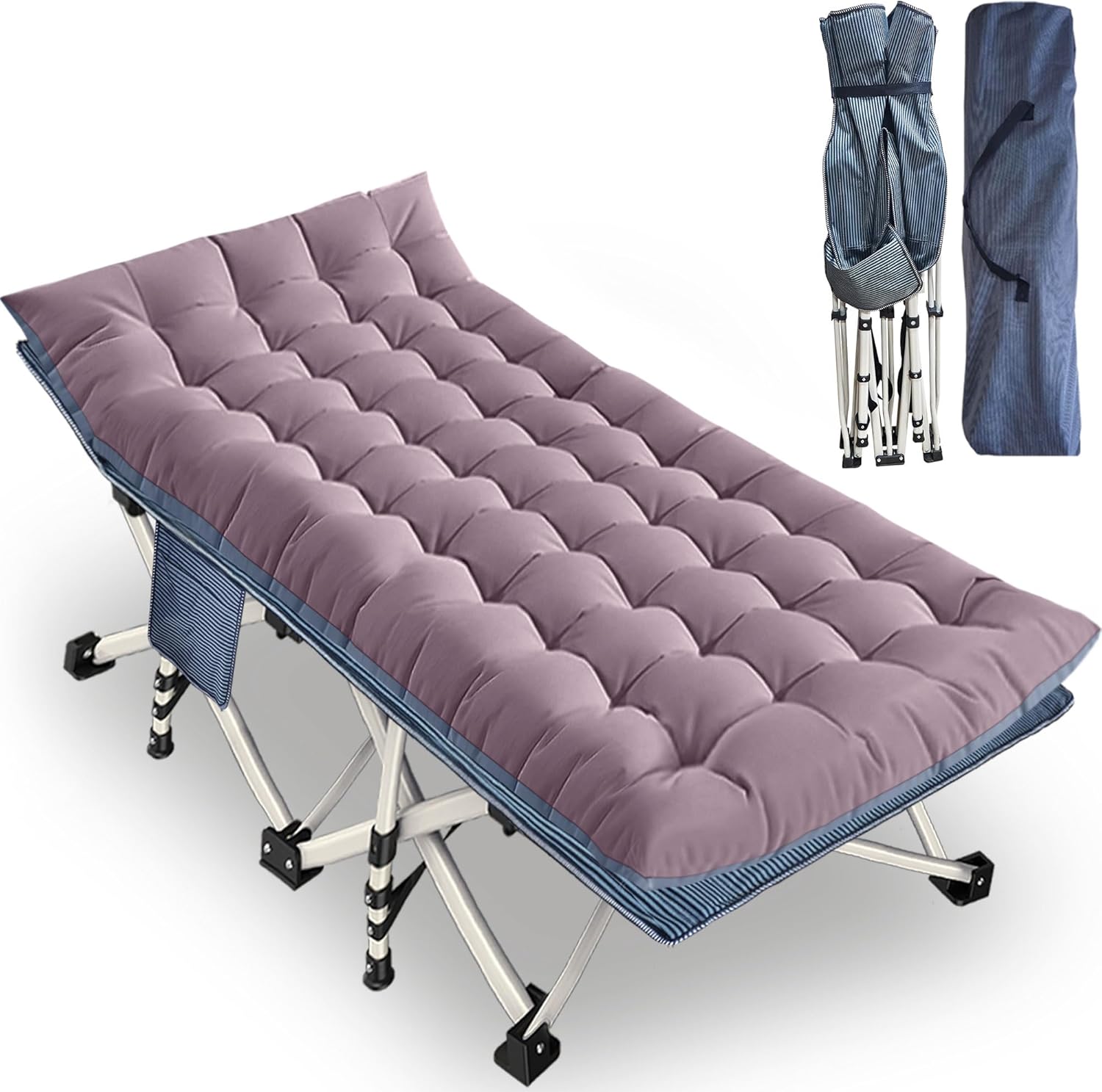 XXL Camping Cot with Mattress for Comfortable Outdoor Sleeping