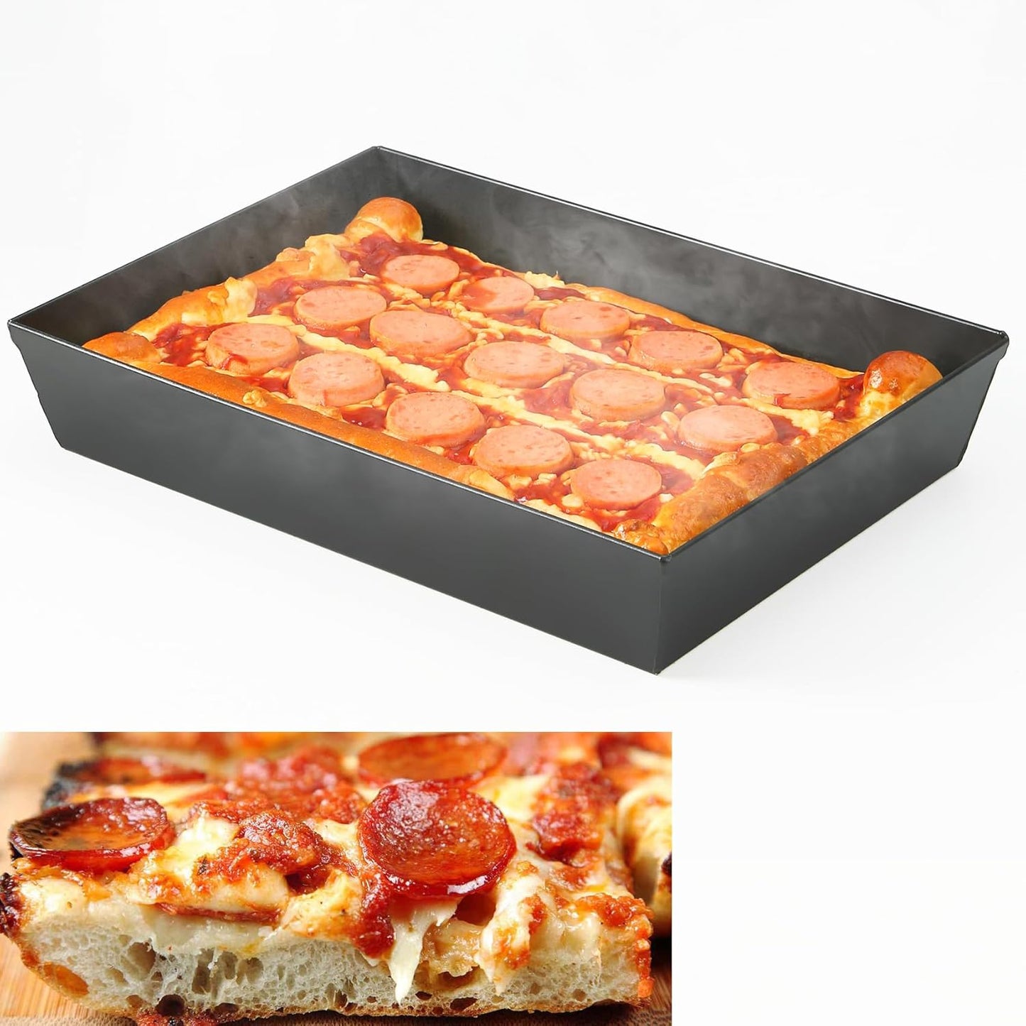 Authentic Detroit Style Pizza Pan for Perfect Deep Dish Baking