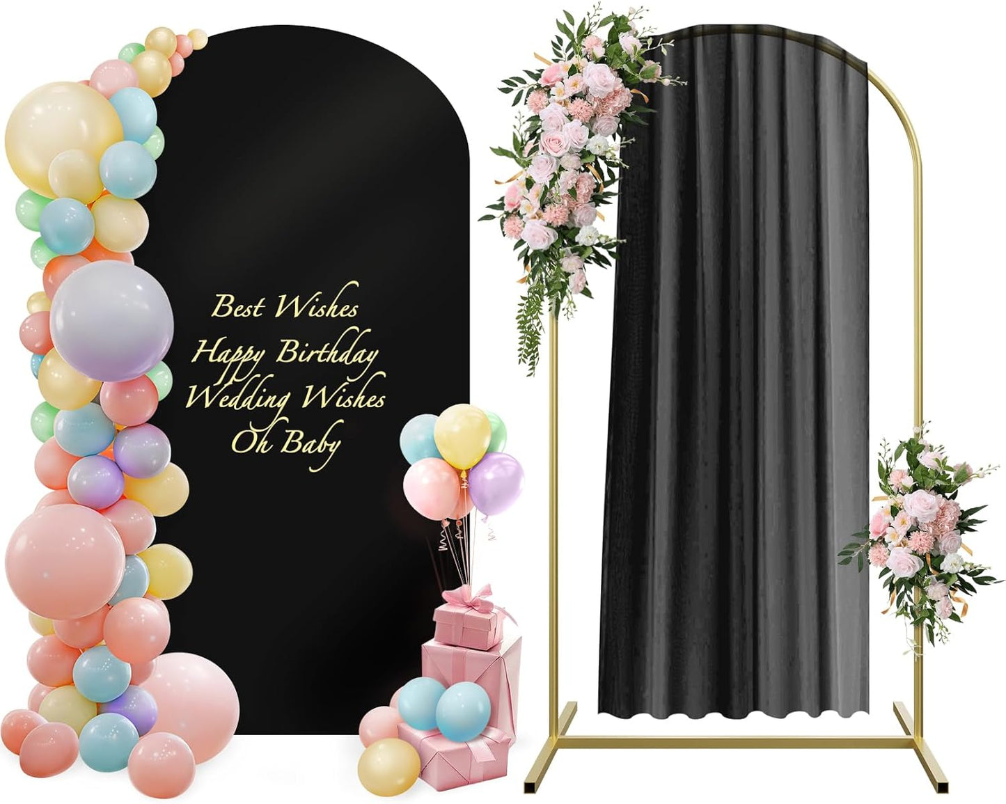 Wedding Arch Stand and Cover Set with 100 Balloons for Events