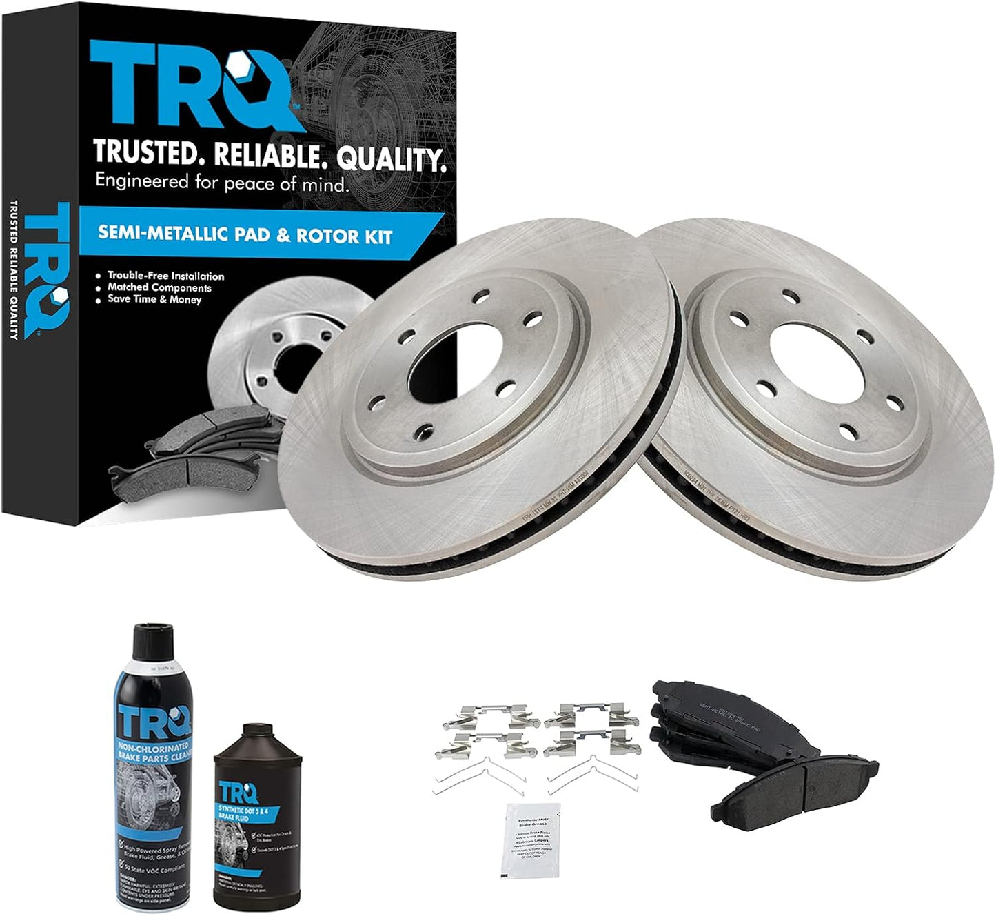 TRQ Front Brake Pad & Rotor Kit for Nissan Frontier & Equator