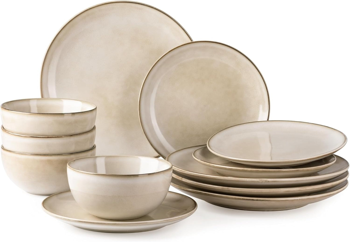 GBHOME Ceramic Dinnerware Set for 4 - 12 Piece Stoneware