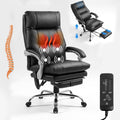 Executive Leather Office Chair with Recline and Footrest - 400lbs