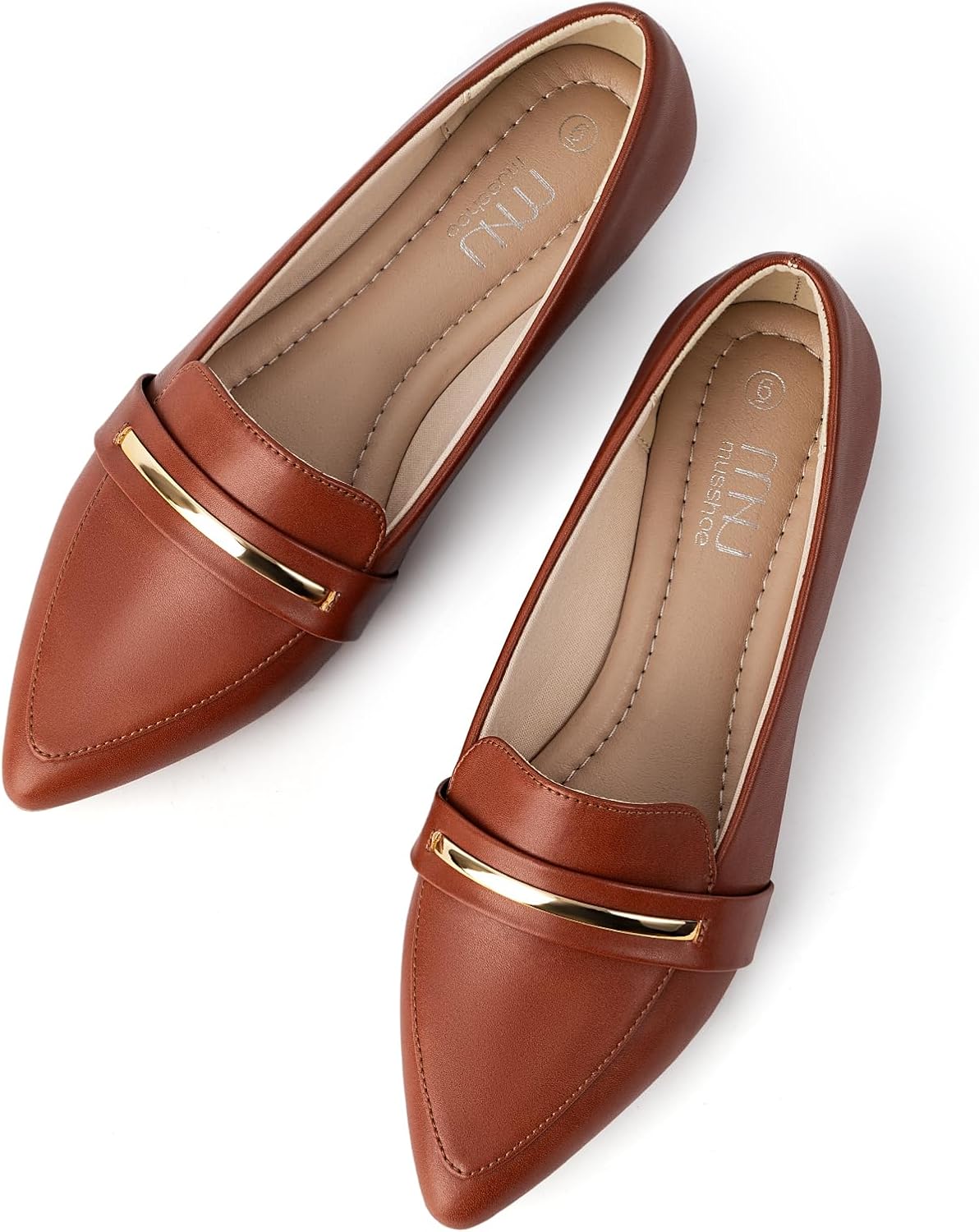 MUSSHOE Flats Shoes Women Pointed Toe Comfortable Loafers