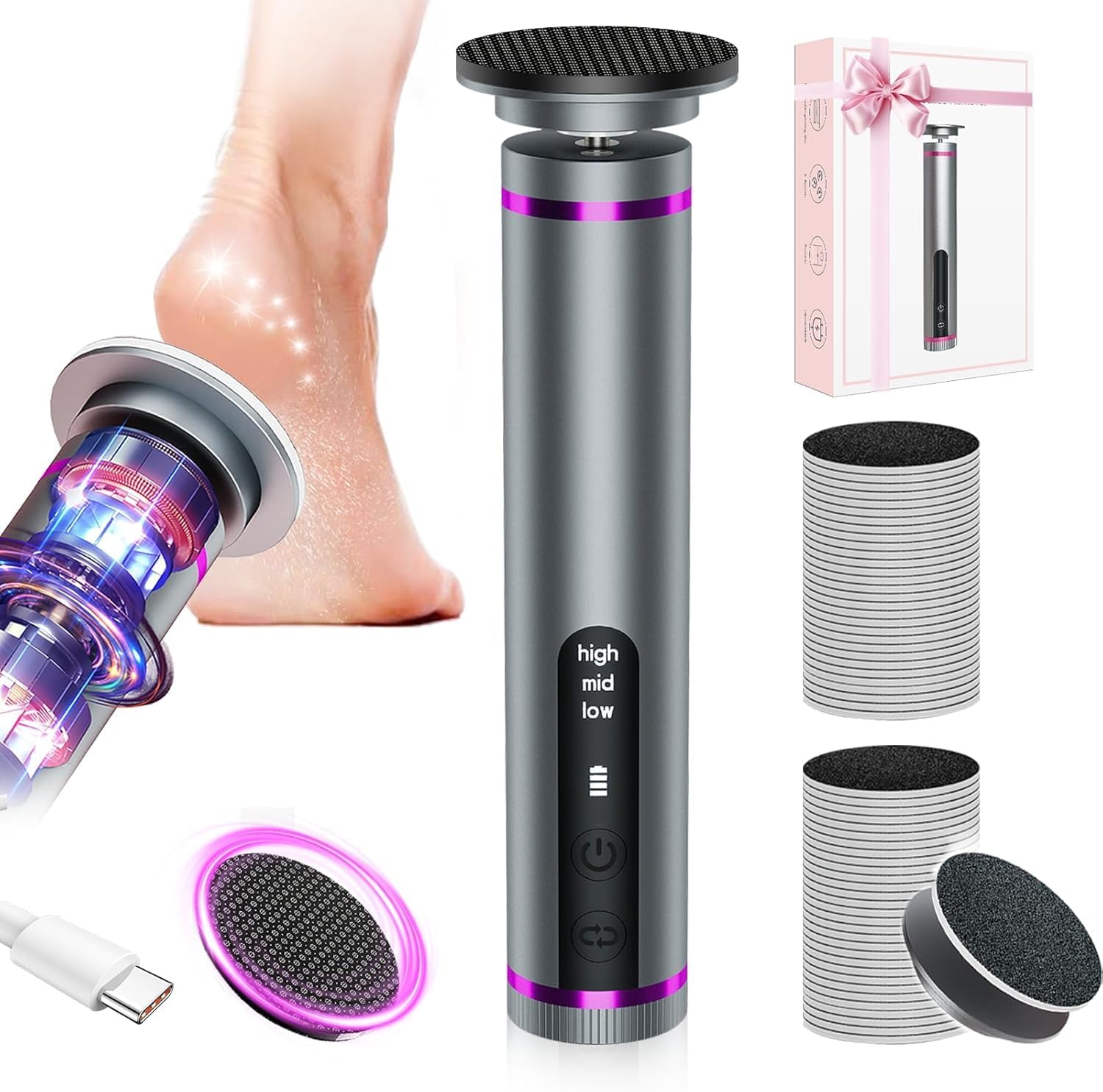 Electric Callus Remover for Feet with Powerful Brushless Motor