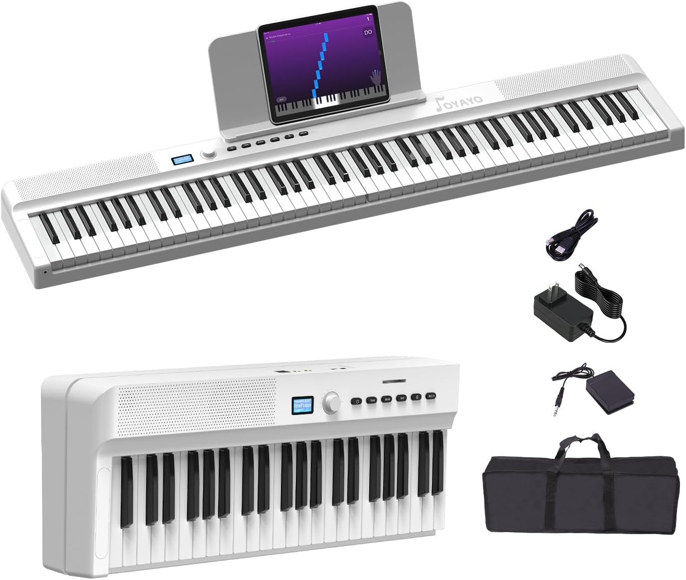 Upgraded Folding Piano Keyboard with MIDI and Bluetooth Features