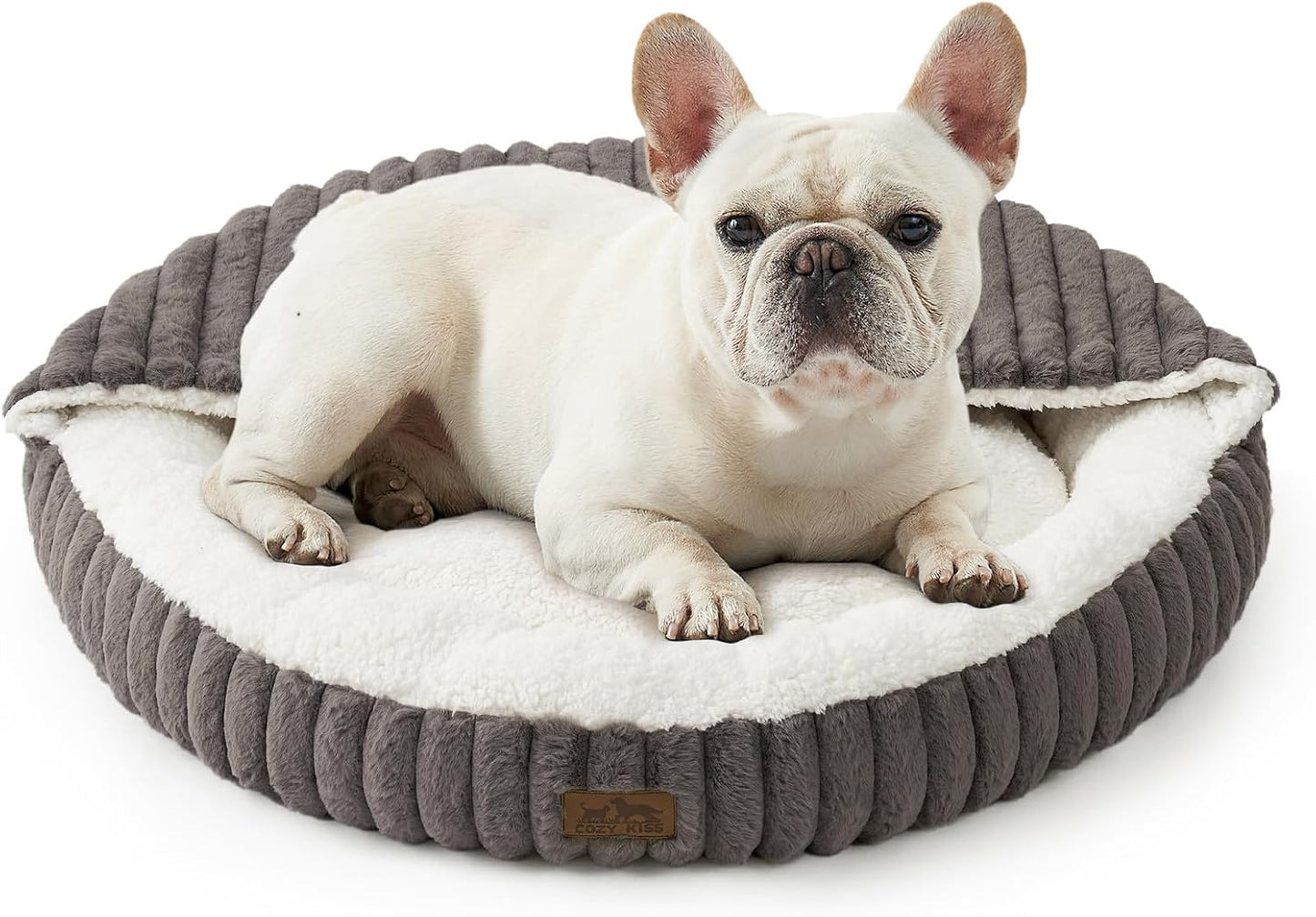 Small Dog Bed with Hooded Blanket for Cozy Cuddling Comfort