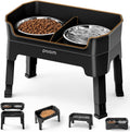 3-in-1 Elevated Dog Bowls with 56oz Stainless Steel Dishes