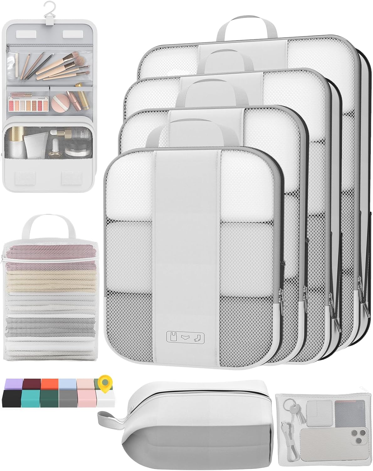 8 Set Compression Packing Cubes for Travel Essentials