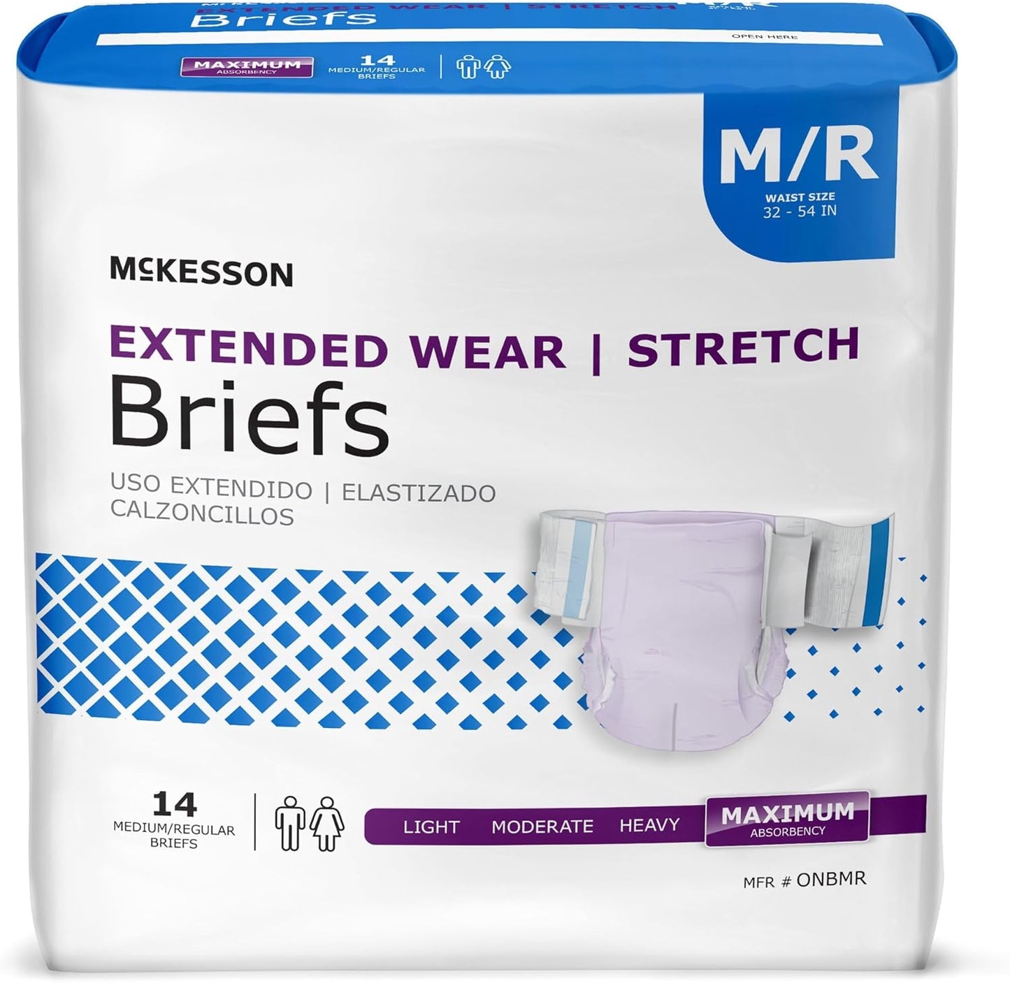 McKesson Extended Wear Stretch Briefs, Maximum Absorbency