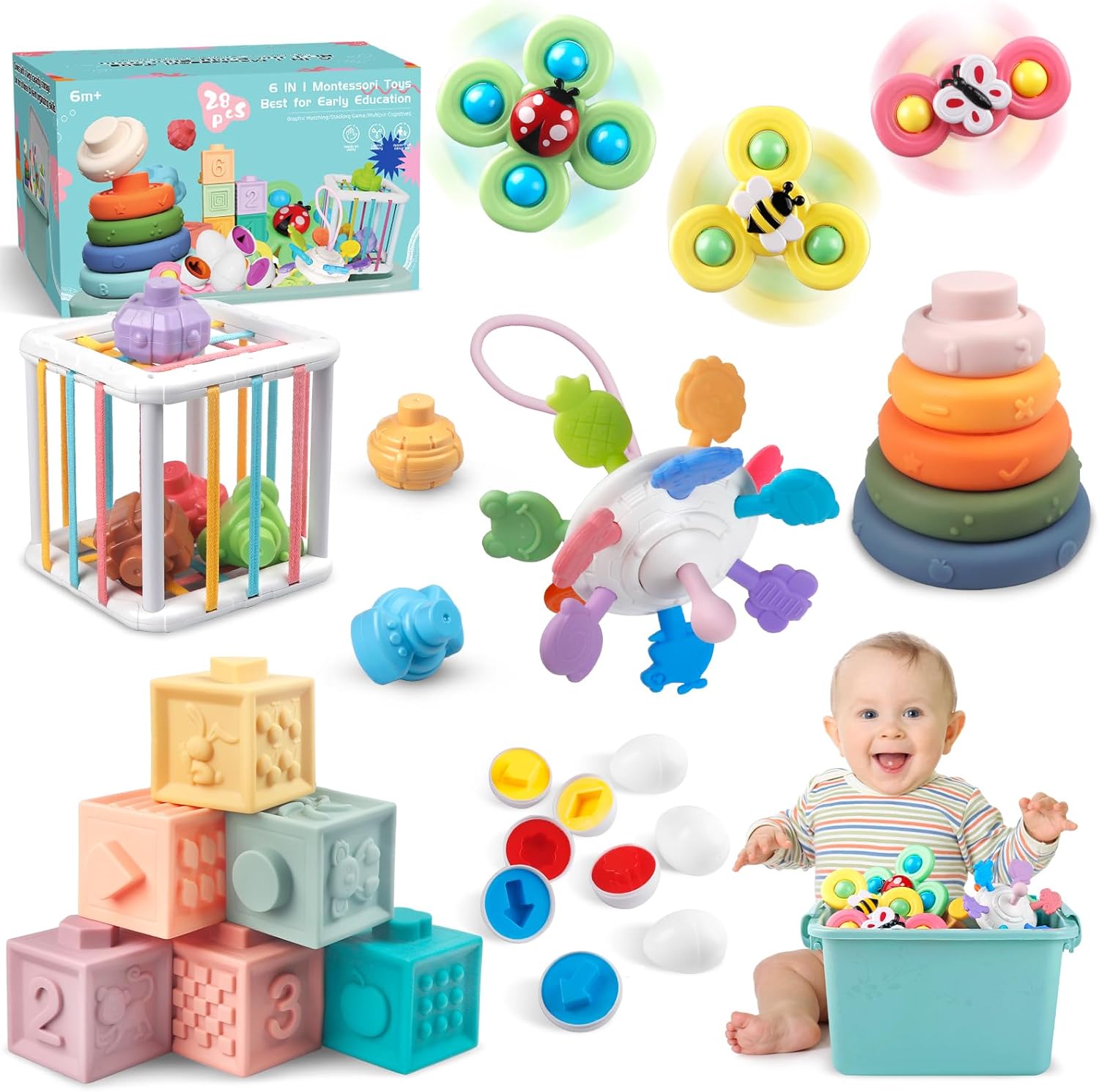 Plunack 6-in-1 Baby Toy Set: Enhance Development!