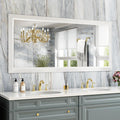 Amorho Bathroom Mirror 60x28 in Thick Metal Frame - Elegant, Durable