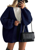 Womens Oversized Cardigan Sweaters - Lightweight Fall Lantern Sleeve
