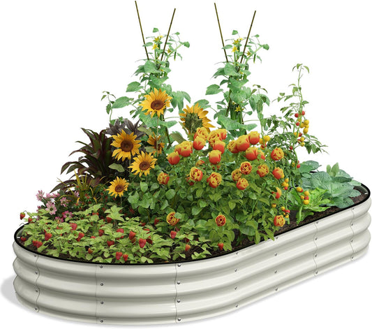 Galvanized Raised Garden Bed for Outdoor Gardening - 8x4x1 FT