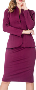 Marycrafts Womens Blazer Skirt Suit Set - Professional Two-Piece Day
