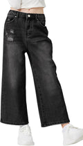 Girls Ripped Denim Bermuda Jeans with Elastic Waist - Soft Cotton