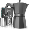 Coffee Gator Moka Pot 6 Cup Stovetop Espresso Maker - Matte Grey