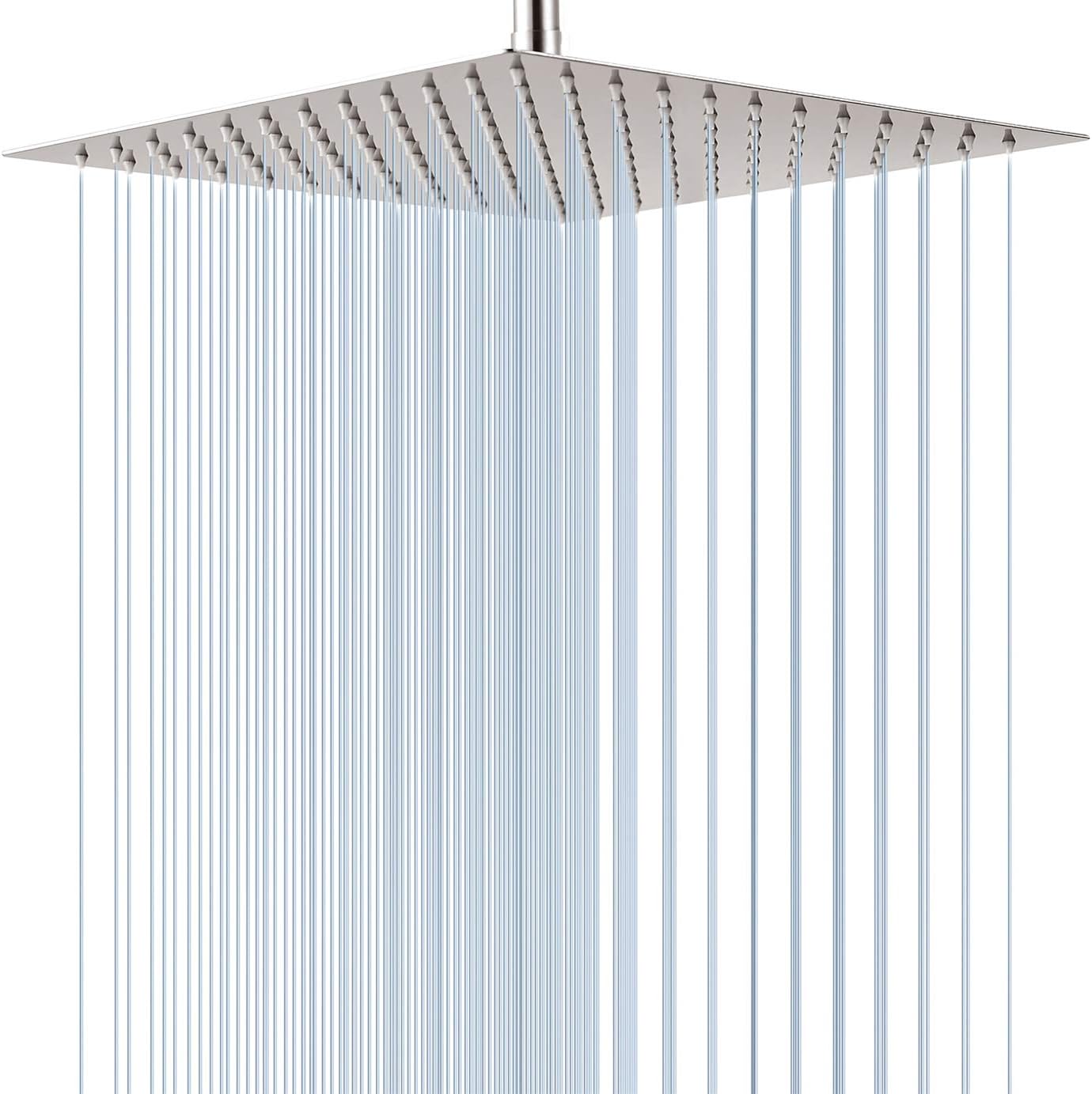 GGStudy 16 Inch Square Stainless Steel Shower Head for Luxury