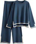 Tanming Women's 2 Piece Knit Sweater Top & Wide Leg Pants Set - Cozy