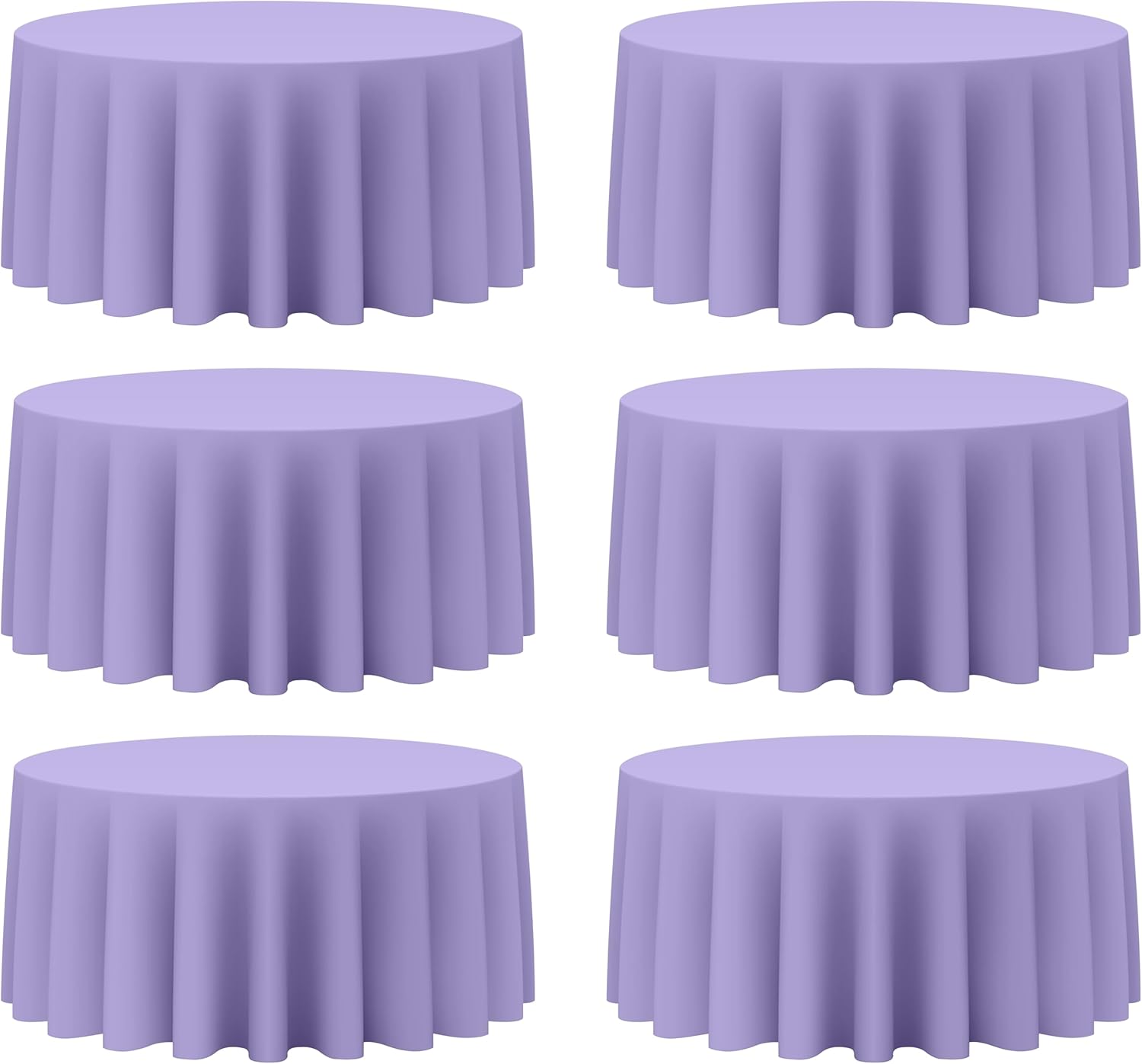 Lavender Round Tablecloths 132 Inch - Elegant Bulk Linen Set