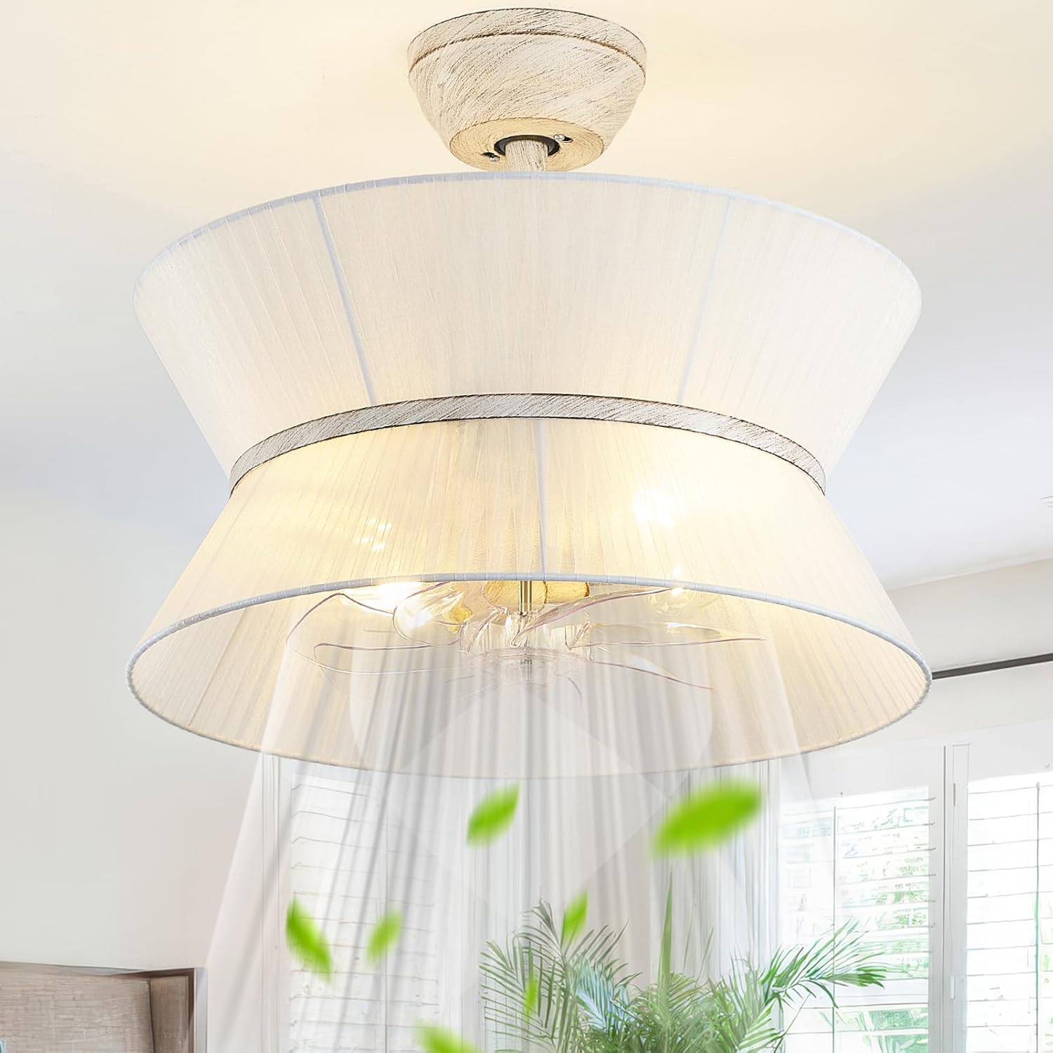 20in Rattan Boho Ceiling Fan with Lights for Cozy Spaces