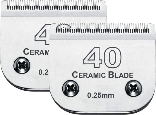 2Pack #40 Dog Grooming Clipper Replacement Blades for Precision