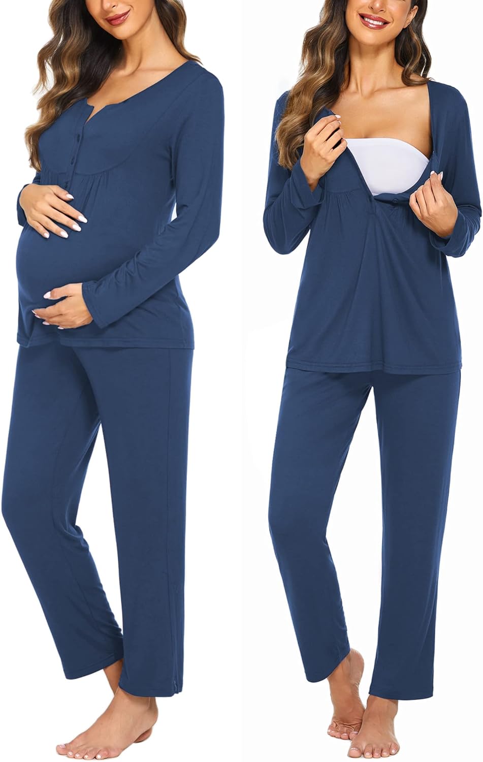 Ekouaer Maternity Nursing Pajama Sets for Comfortable Sleep