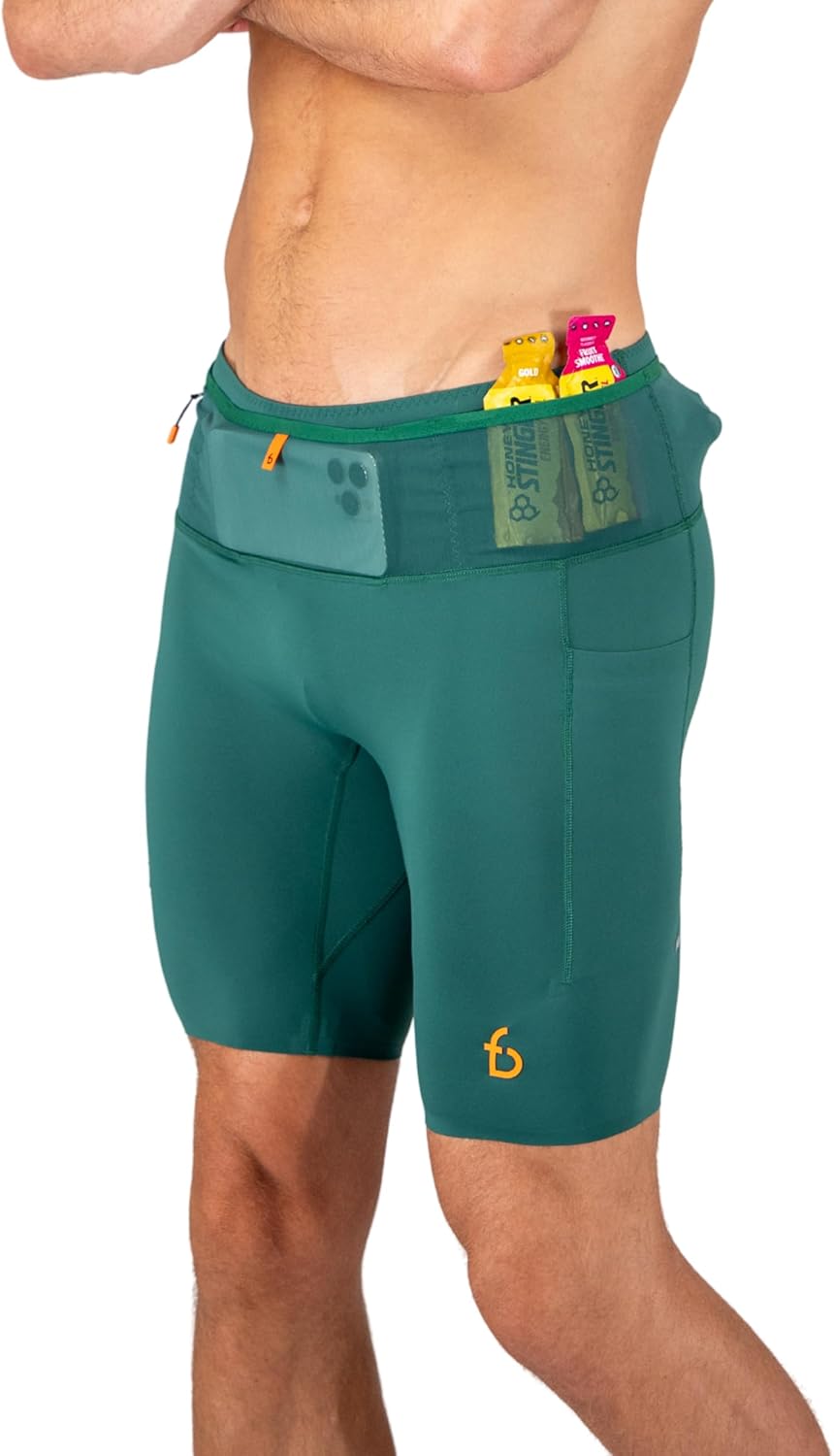 FlipBelt Men's Running Compression Shorts with Pockets for Comfort