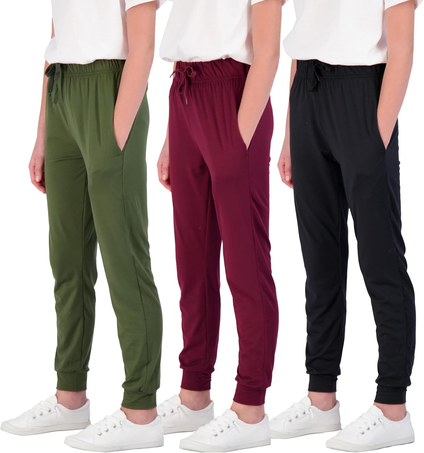Real Essentials Girls' Lounge Joggers: Soft Athletic Sweatpants