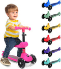 3-Wheel Foldable Kids Scooter with LED Wheels - Sit or Stand Ride