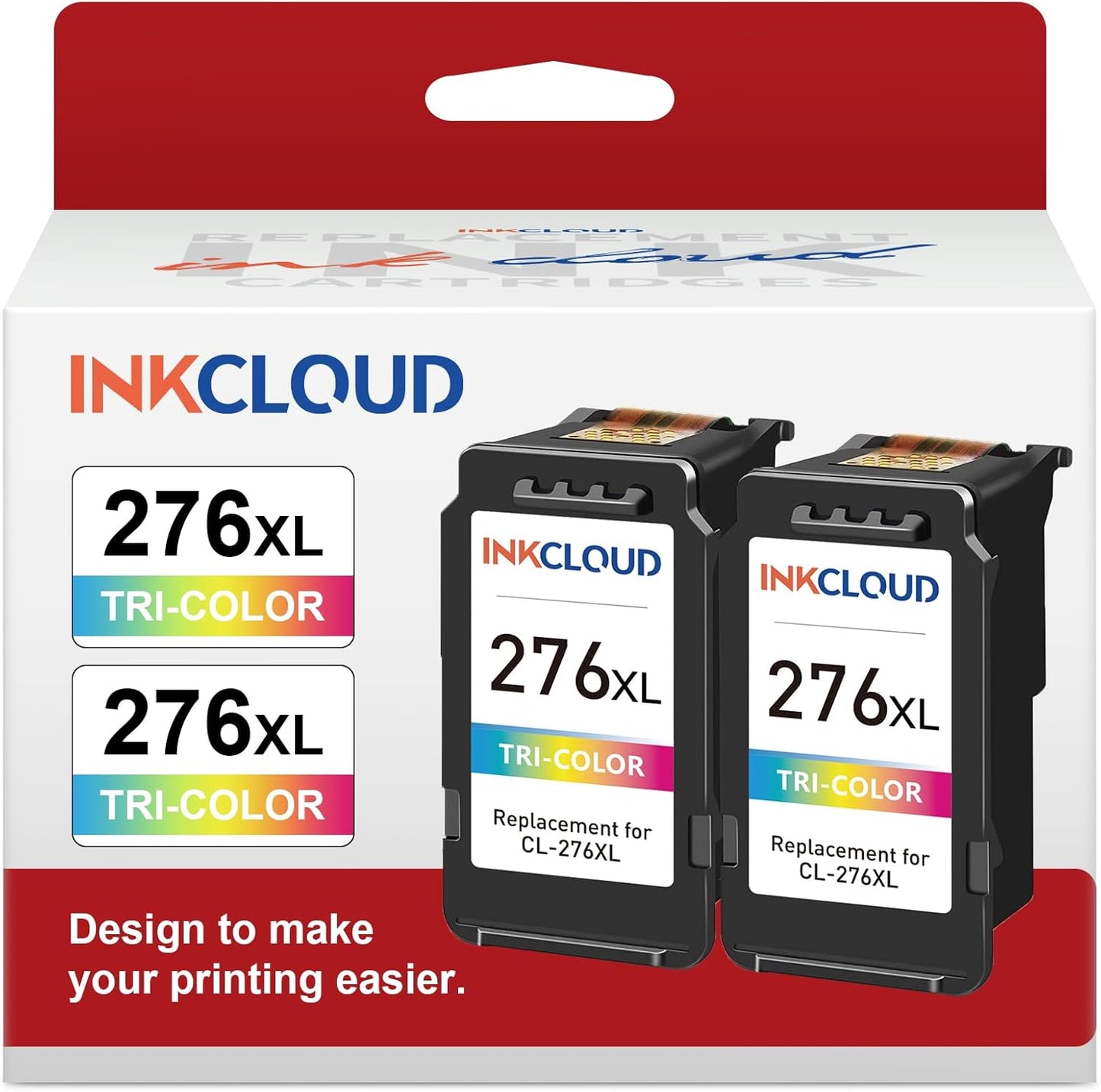 INKCLOUD Compatible Tri-Color Ink Cartridges for Canon Printers