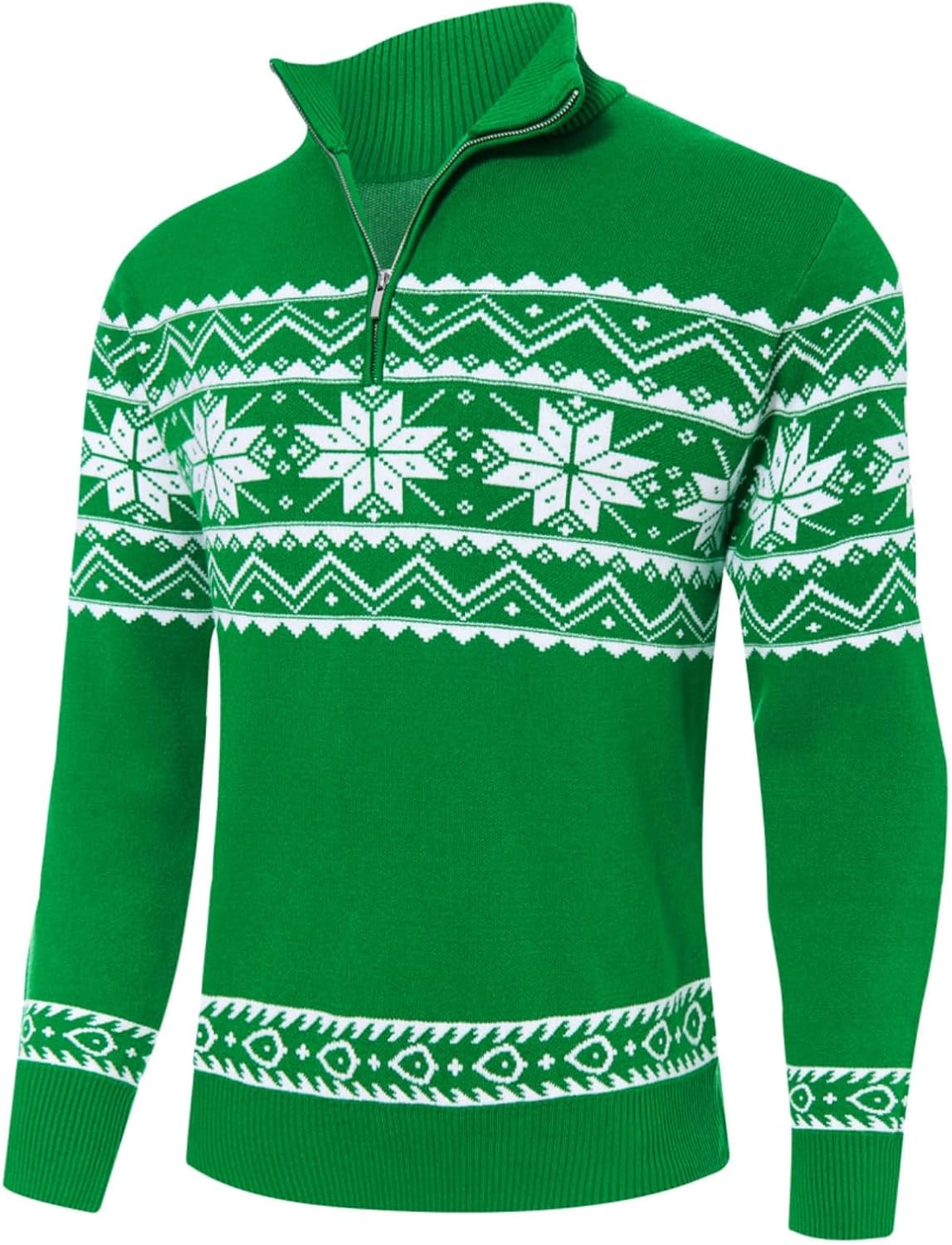 Belovecol Ugly Christmas Mens Quarter Zip Sweater for Style