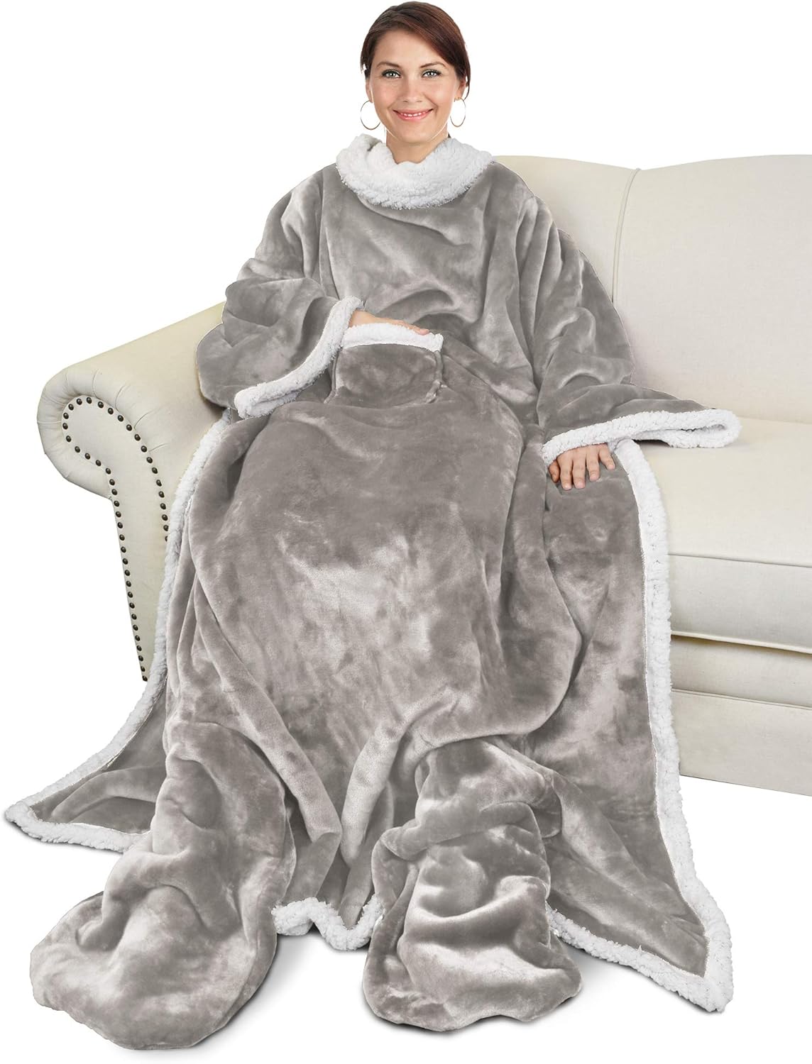 Catalonia Sherpa Wearable Blanket for Cozy Comfort and Warmth