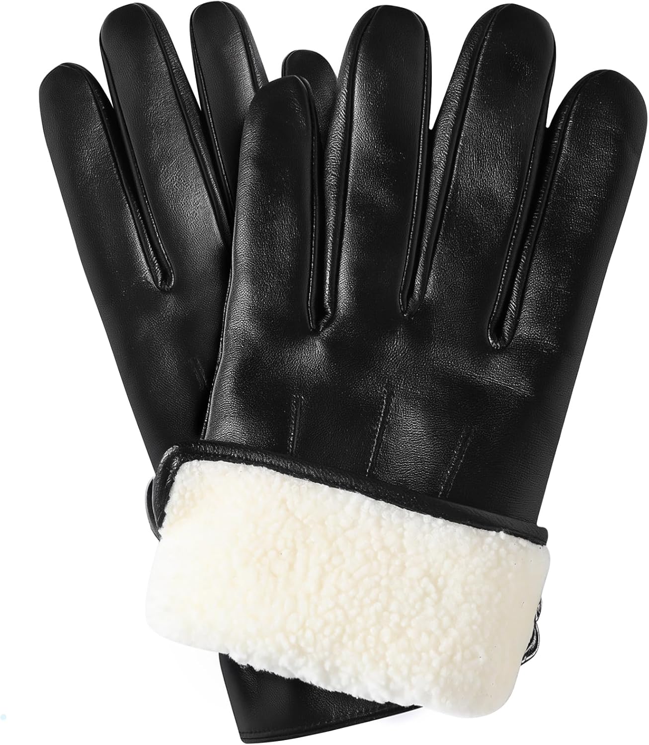 Eadali Sheepskin Men's Winter Gloves: Cozy Lambswool Lining