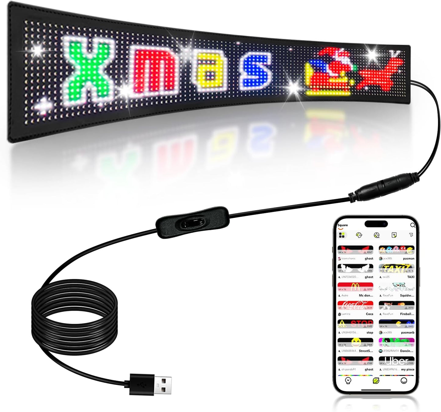 Bright Programmable LED Sign with Bluetooth Control for Advertising