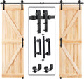 EaseLife 8 ft Double Sliding Barn Door Hardware Kit - Smooth Quiet
