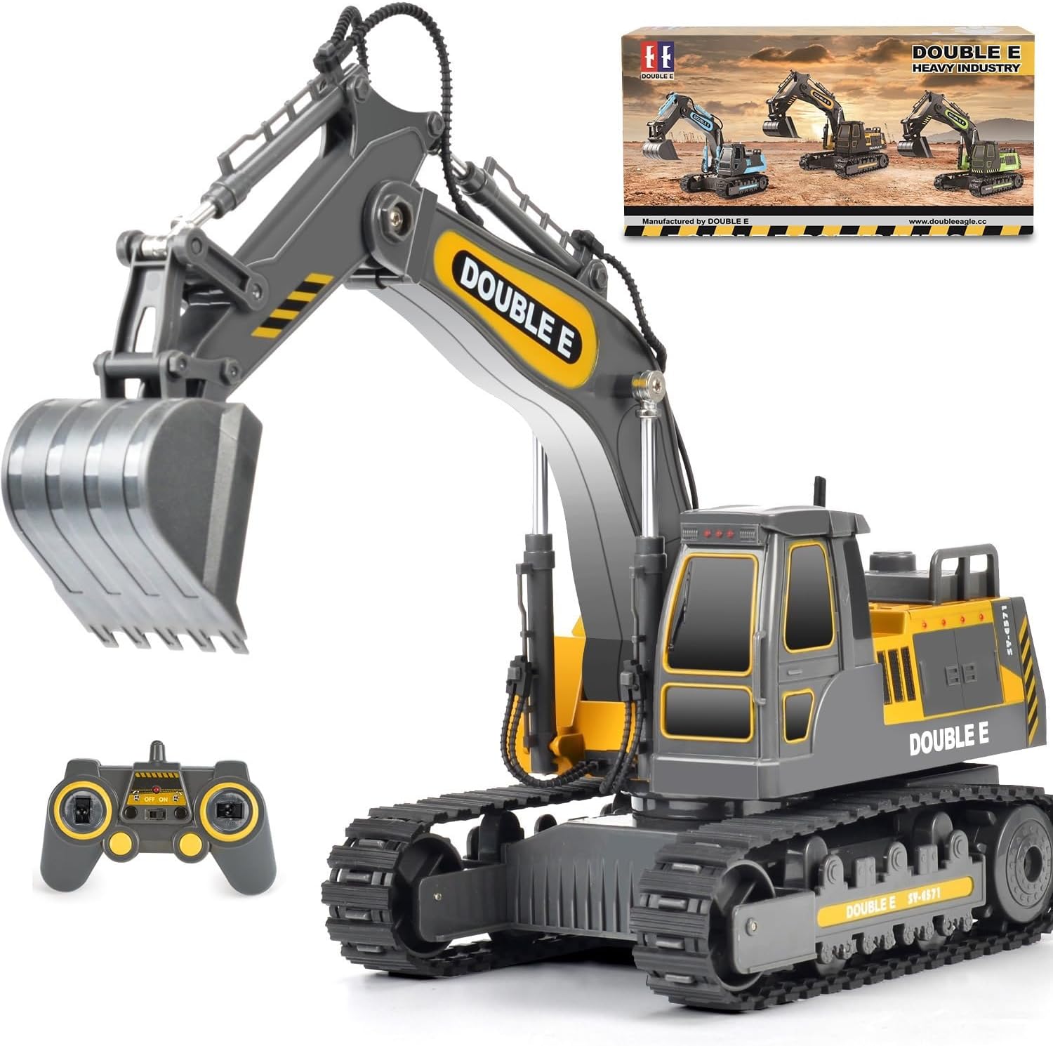 DOUBLE E Remote Control Excavator Toy for Endless Fun