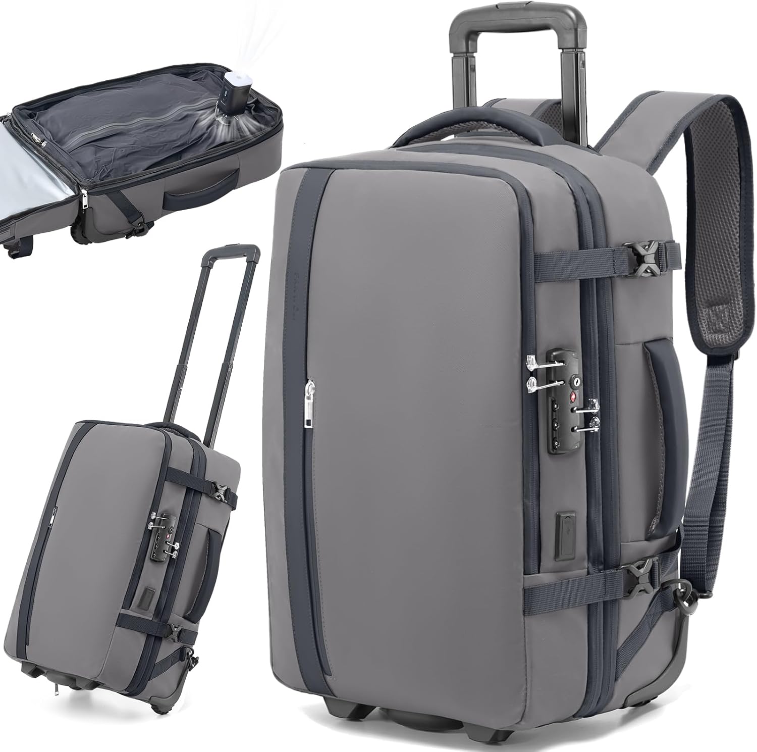 Fanwoli Vacuum Rolling Travel Backpack: Ideal Carry On Luggage